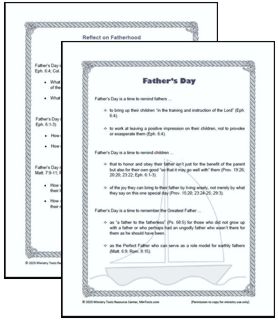 Holiday Reflections Resource Includes Father's Day