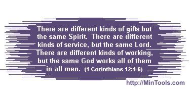 different kinds of spiritual gifts for various ministries